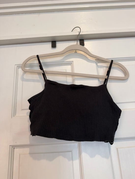 aerie Other - aerie Black Lace Bralette with Rose Gold Metal Hoops